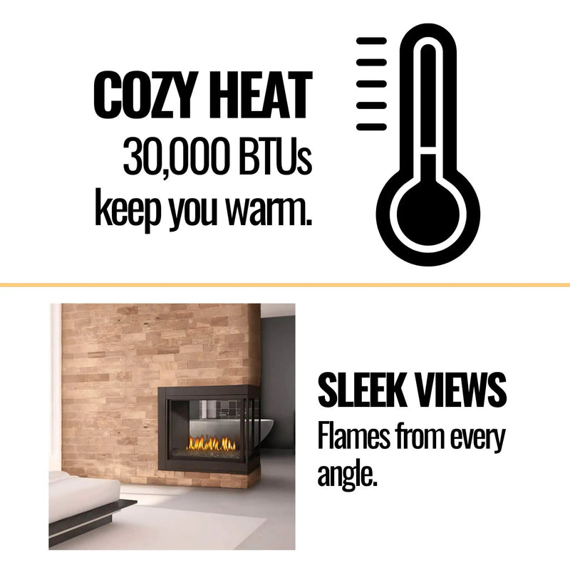 Napoleon Ascent 45-Inch Multi-View See-Through Glass Ember Bed Direct Vent Natural Gas Fireplace [BHD4STGN] (SAK72816) by SAKSBY WHOLESALE