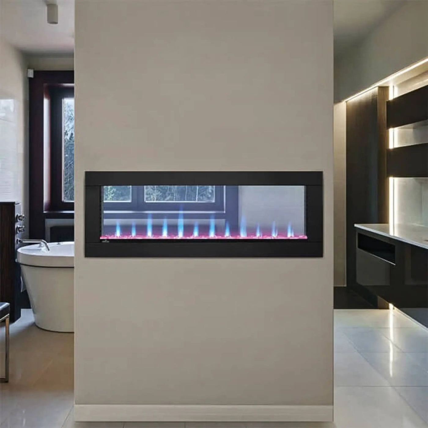 Napoleon Clearion Elite 60-Inch Fully Recessed See Thru Wall Mounted Electric Fireplace [NEFBD60HE] (SAK31716) by SAKSBY WHOLESALE