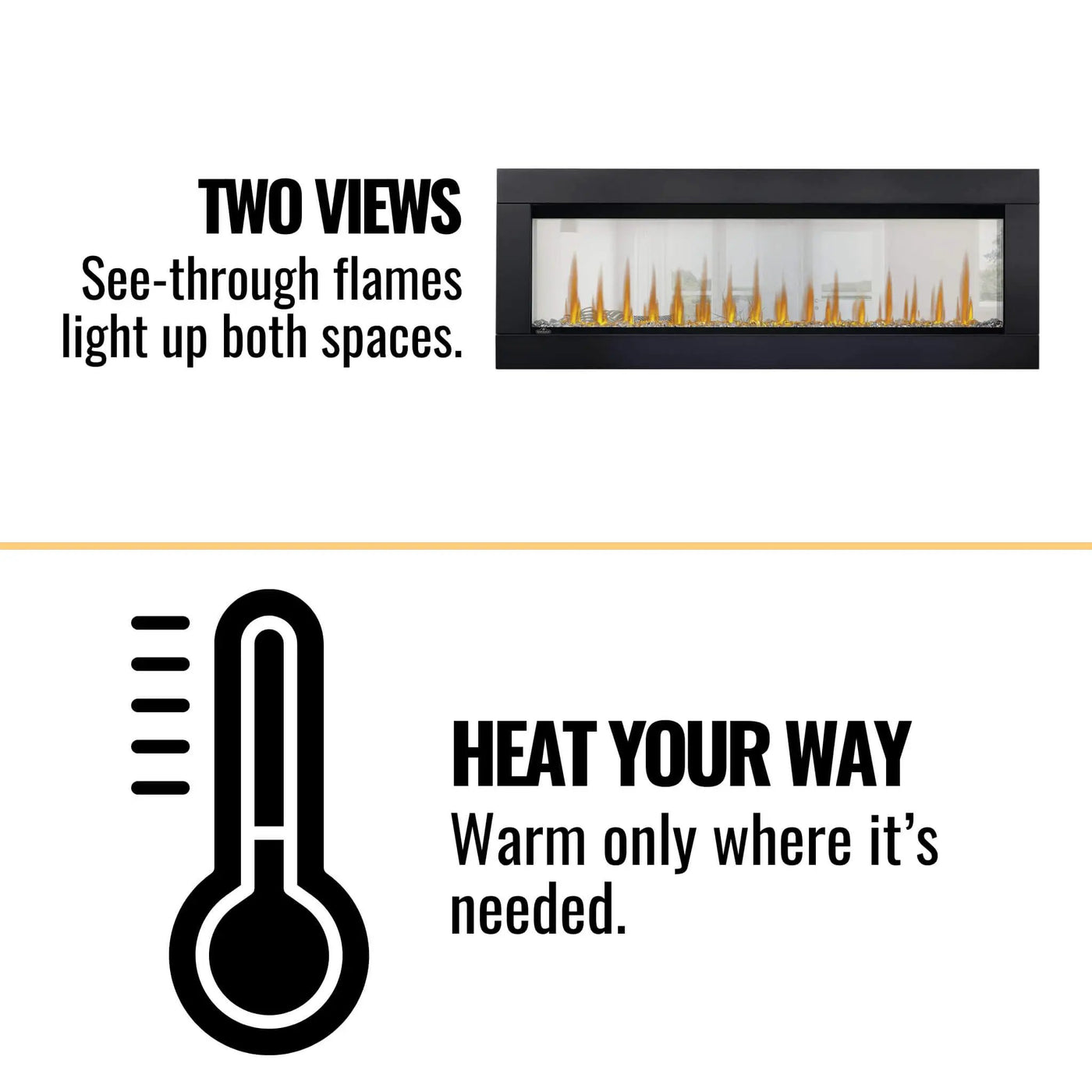 Napoleon Clearion Elite See-Through True Zone Heating Built-In Electric Fireplace [NEFBD50/60HE] (SAK47105) by SAKSBY WHOLESALE