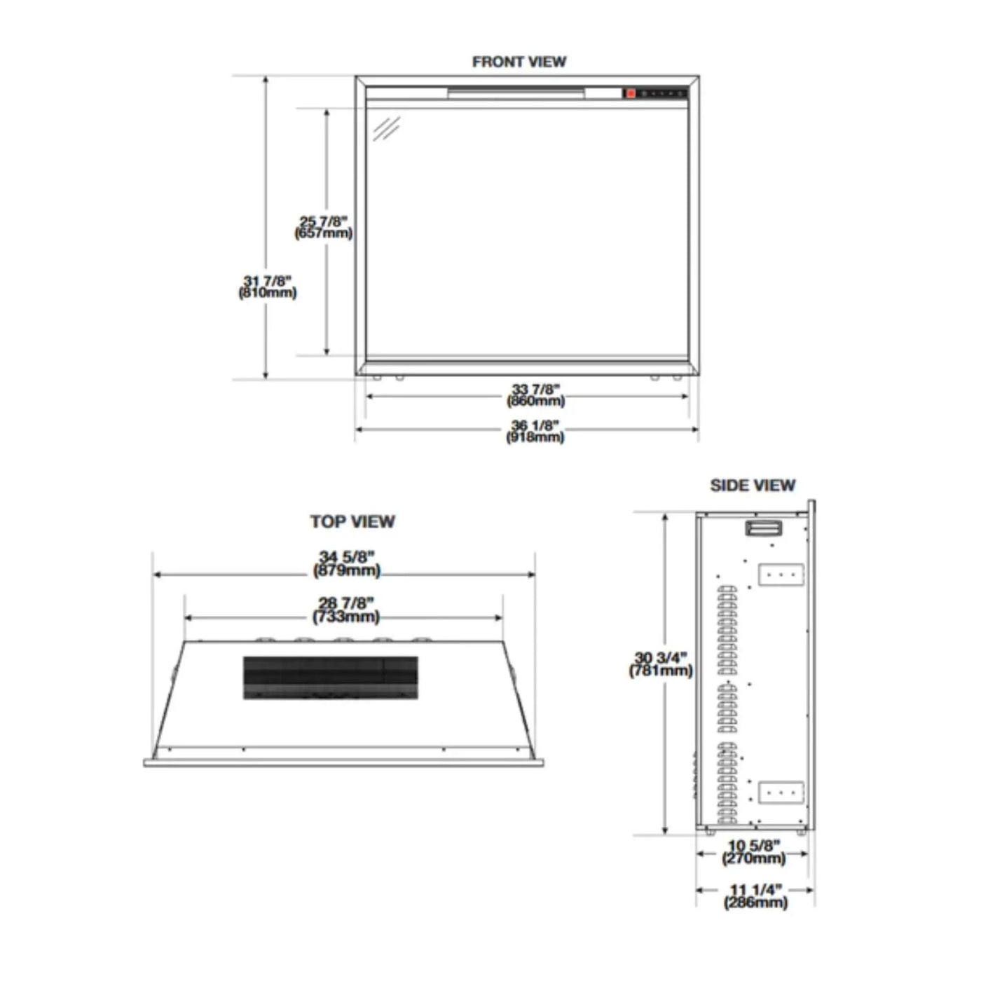 Napoleon Element Self-Trimming Built-In Electric Fireplace [NEFB36/42H-BS-1] (SAK58173) by SAKSBY WHOLESALE