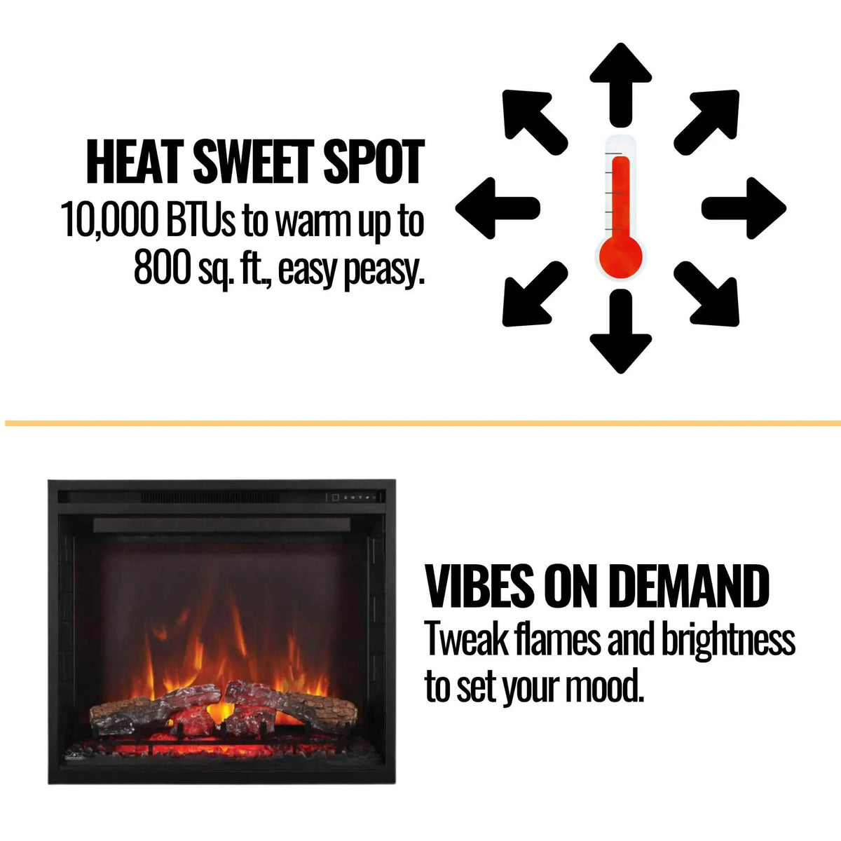 Napoleon Element Self-Trimming Built-In Electric Fireplace [NEFB36/42H-BS-1] (SAK58173) by SAKSBY WHOLESALE