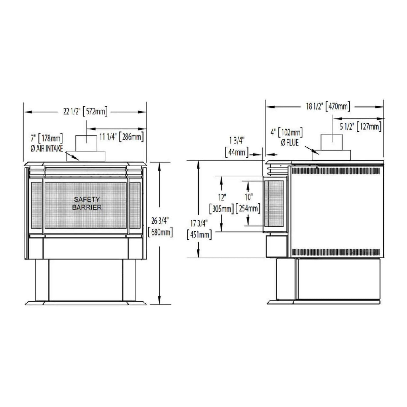 Napoleon Haliburton 50 22-Inch Direct Vent Millivolt Ignition Compact Natural Gas Stove [GDS28-1NSB] (SAK81523) by SAKSBY WHOLESALE