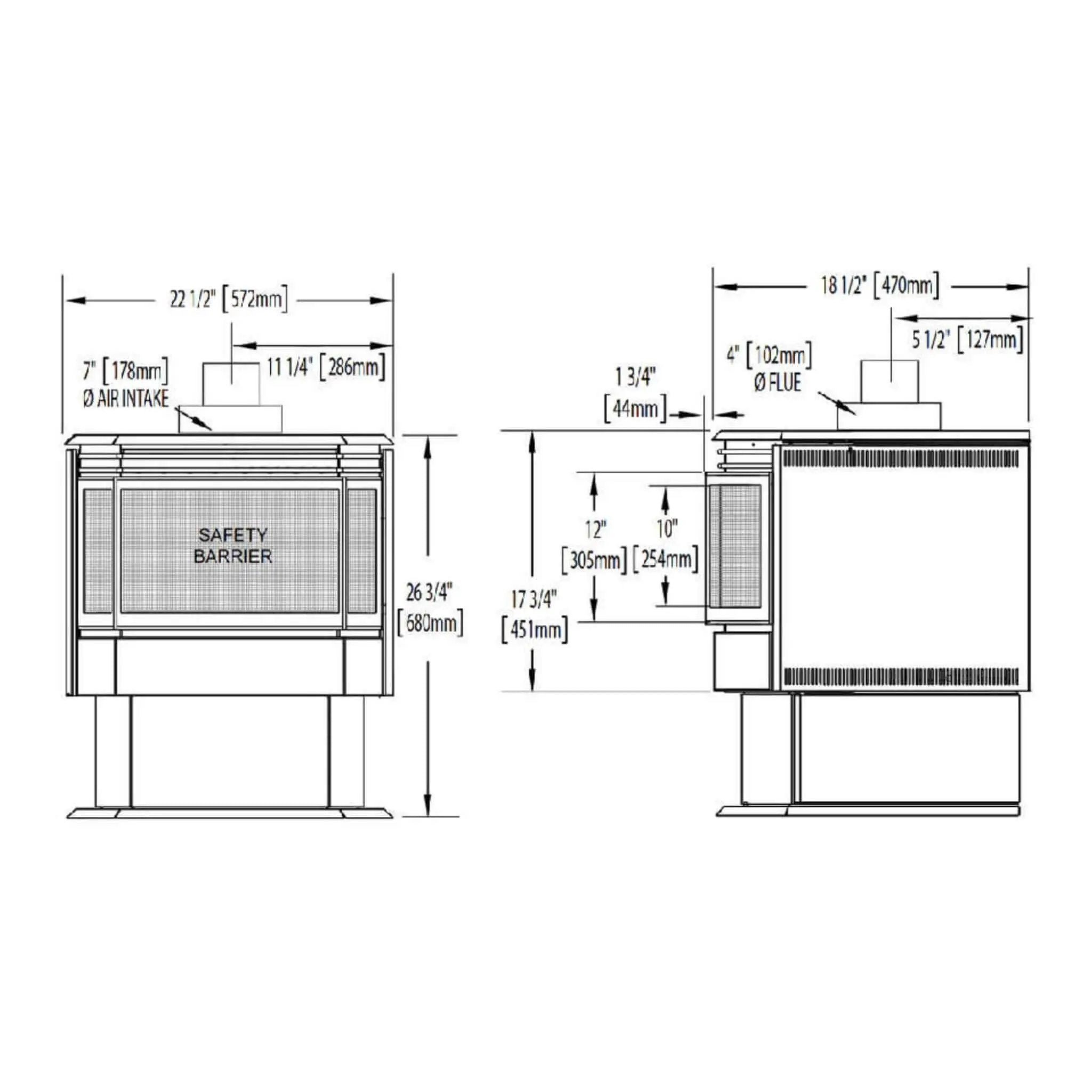 Napoleon Haliburton 50 22-Inch Direct Vent Millivolt Ignition Compact Natural Gas Stove [GDS28-1NSB] (SAK81523) by SAKSBY WHOLESALE