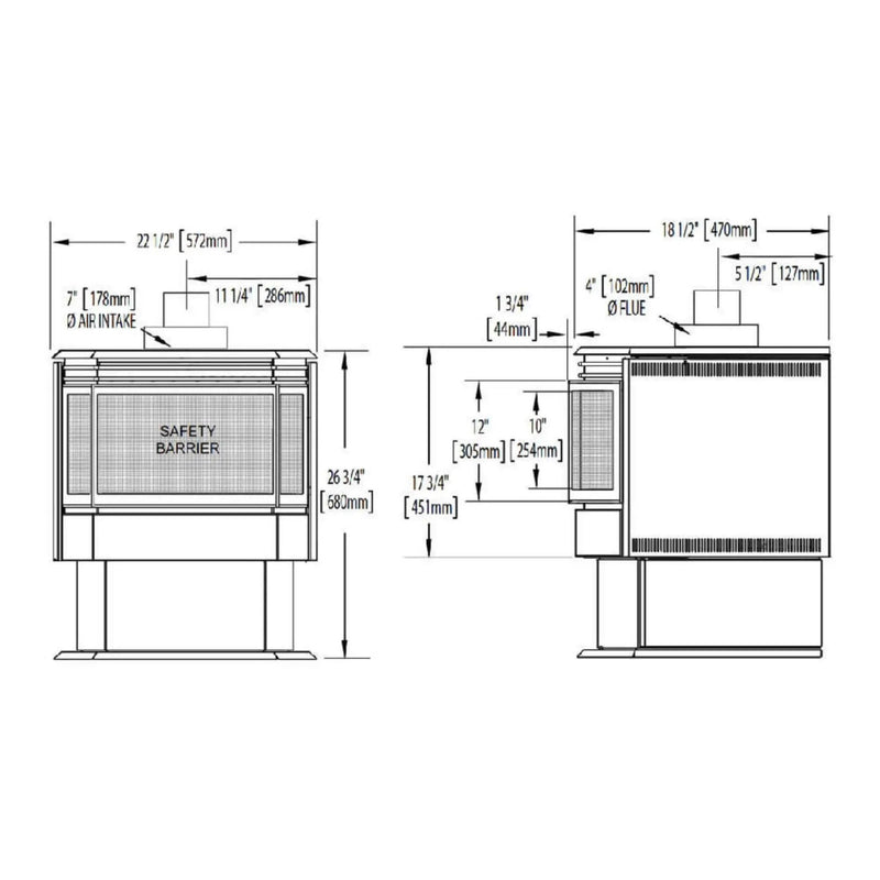 Napoleon Haliburton 50 22-Inch Direct Vent Millivolt Ignition Compact Natural Gas Stove [GDS28-1NSB] (SAK81523) by SAKSBY WHOLESALE