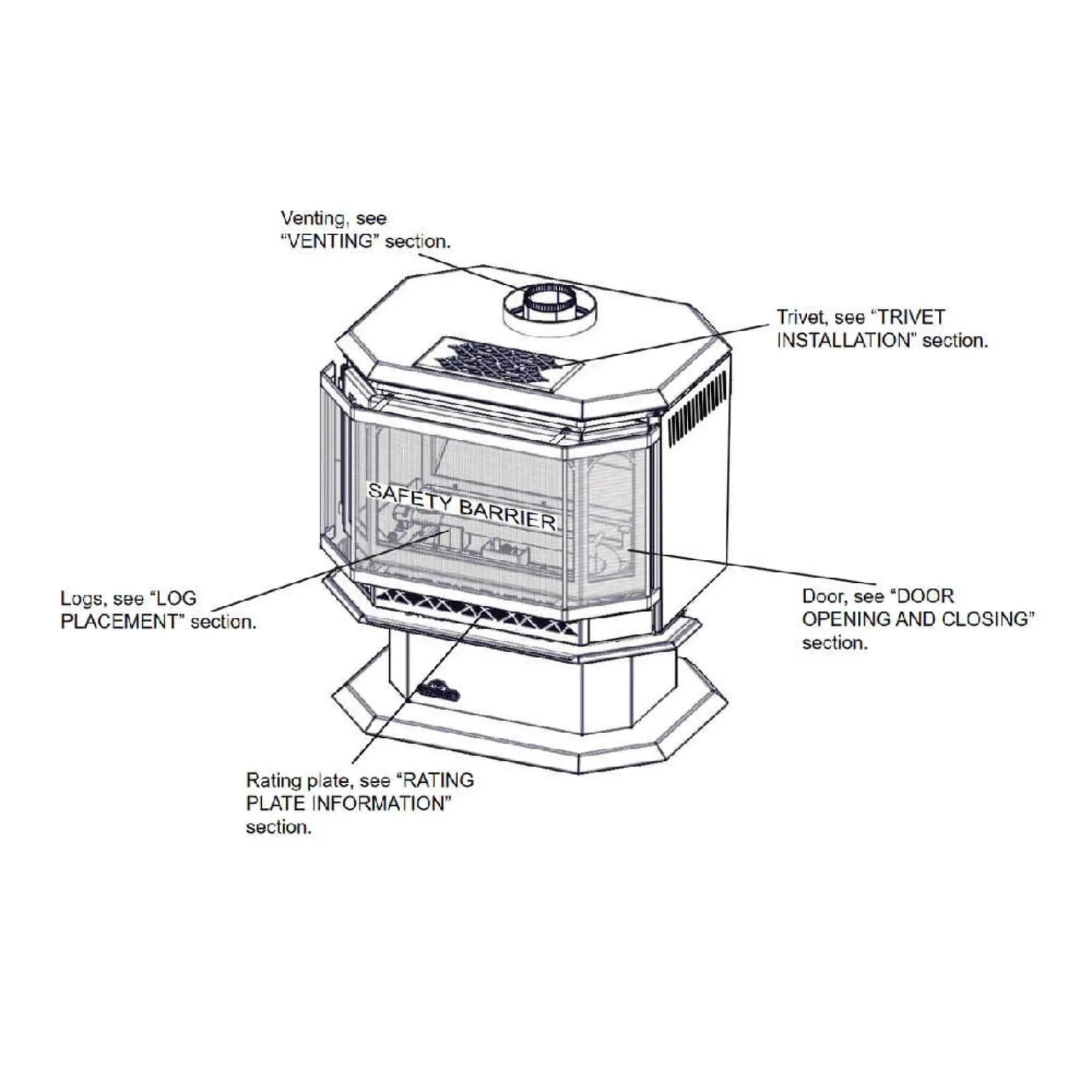 Napoleon Havelock 50 28-Inch Direct Vent Millivolt Ignition Natural Gas Stove [GDS50-1NSB] (SAK37589) by SAKSBY WHOLESALE