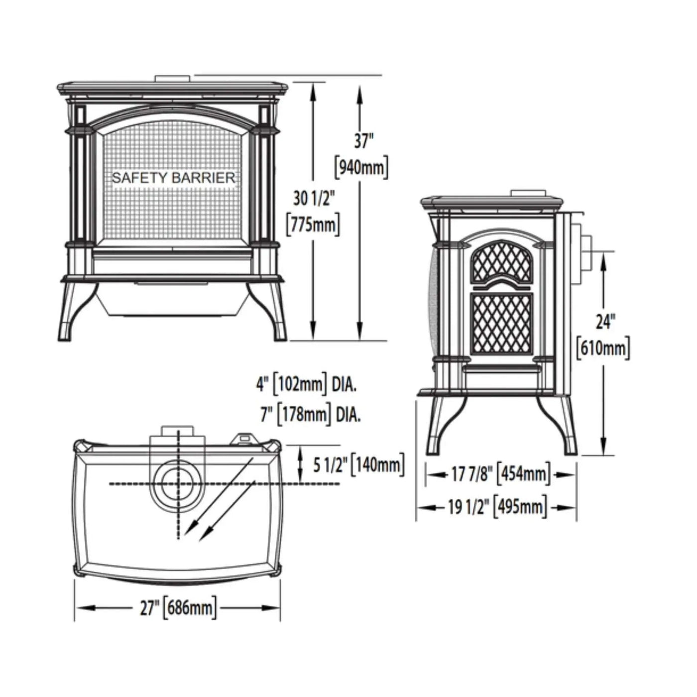 Napoleon Knightsbridge 60 Majolica Brown 27-Inch Natural Gas Stove With Flame And Heat Adjustment [GDS60-1NNSB] (SAK14738) by SAKSBY WHOLESALE