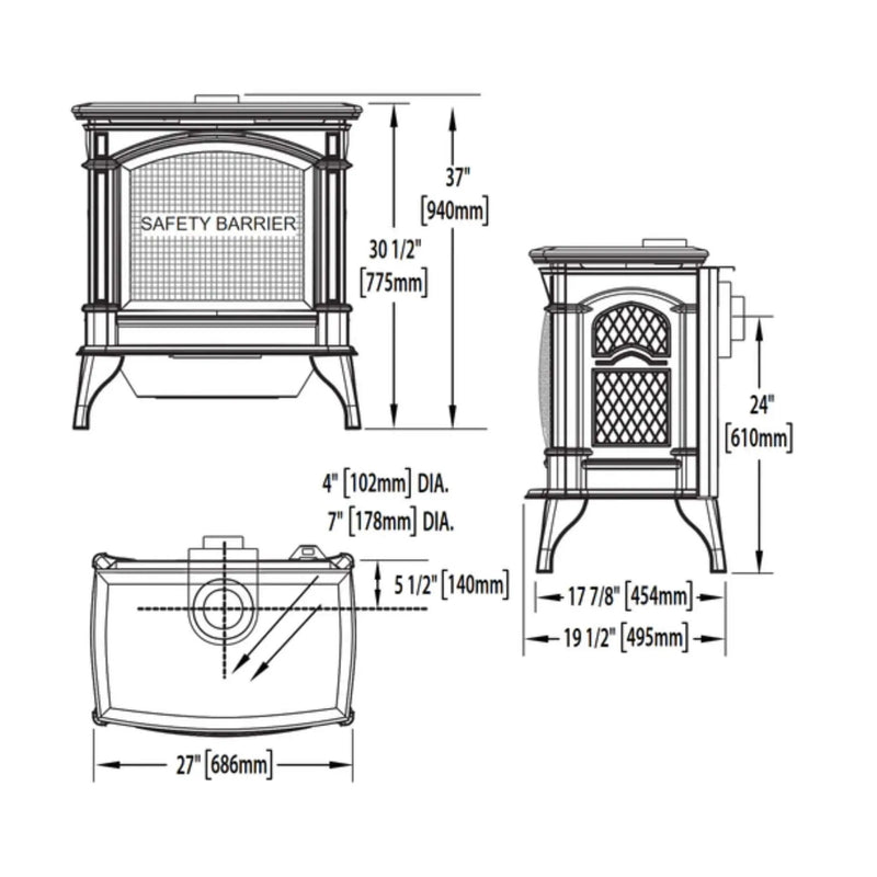 Napoleon Knightsbridge 60 Majolica Brown 27-Inch Natural Gas Stove With Flame And Heat Adjustment [GDS60-1NNSB] (SAK14738) by SAKSBY WHOLESALE