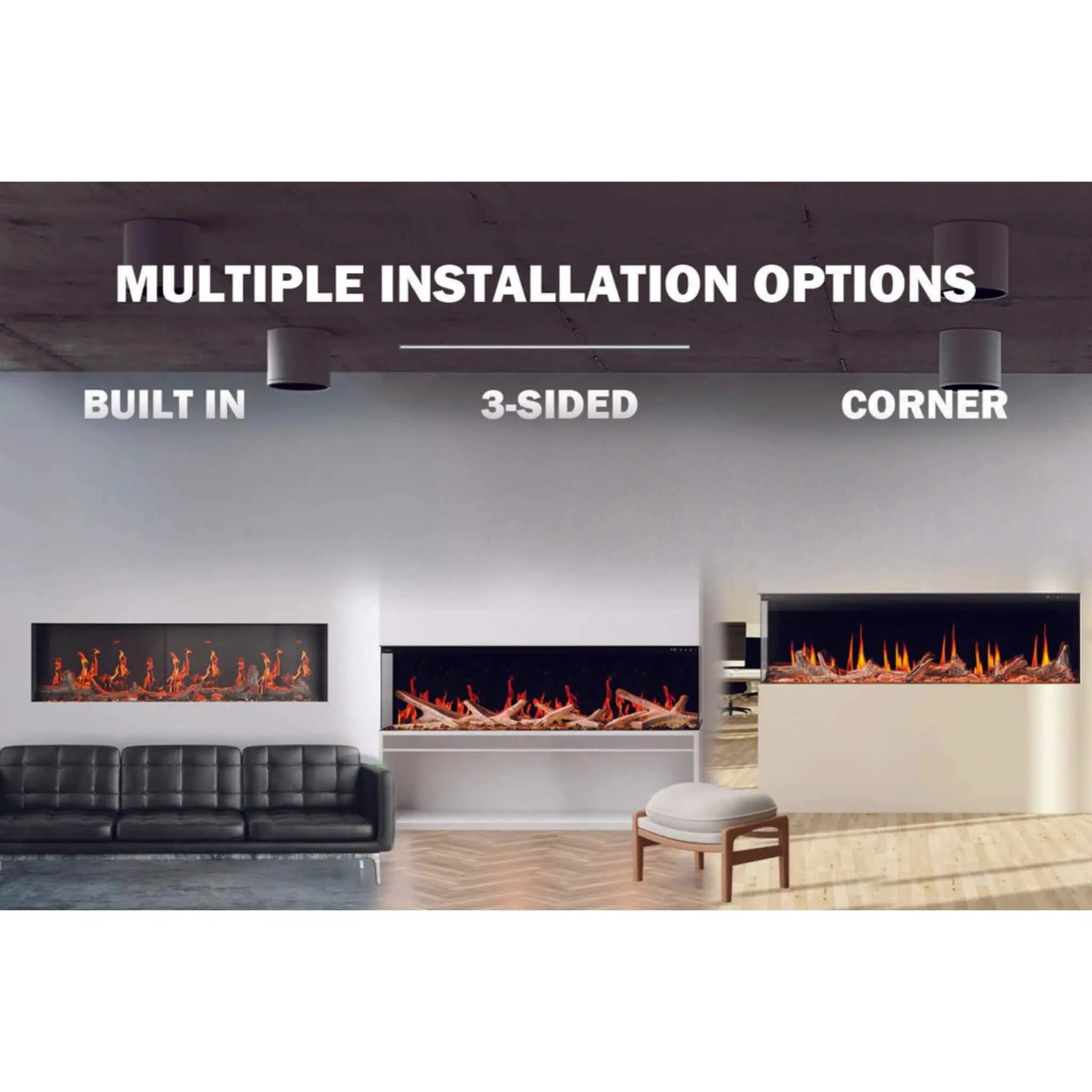 Napoleon Luminex 65-Inch LCD Built-In Electric Fireplace With Remote Control [NEFL65LCD-3SV] (SAK83665) by SAKSBY WHOLESALE