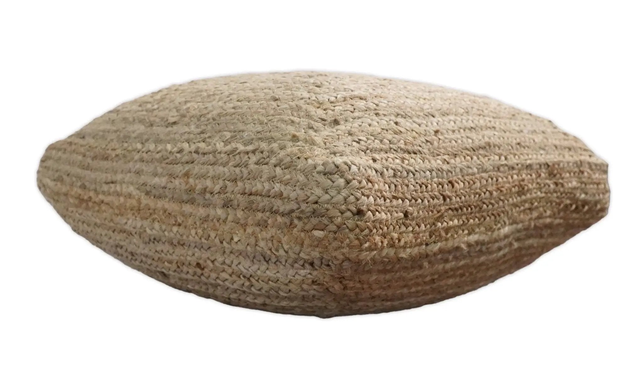 Natural Brown Hand Braided boho square Jute Square Pouf by The Rug Decor