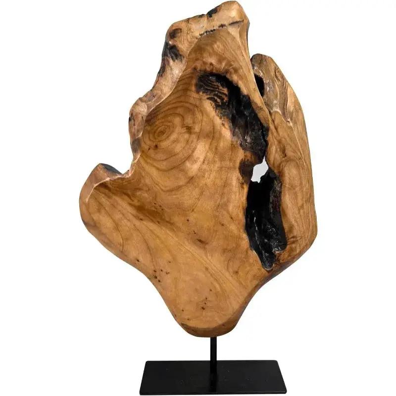 Natural Live Edge Wood Sculpture on Stand for Rustic Home Decor by House Of Avana