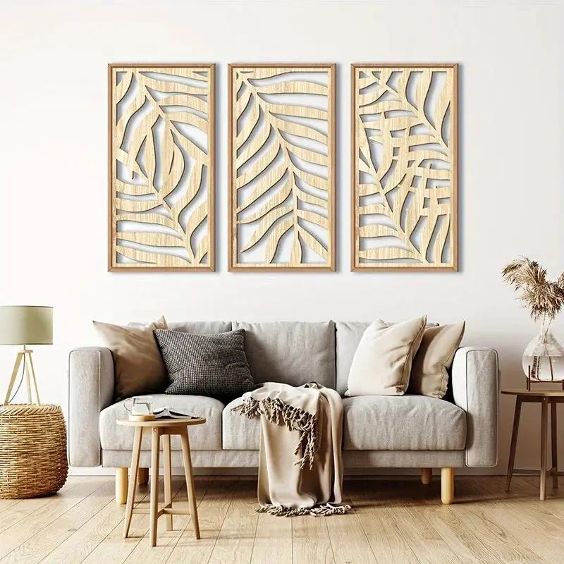 Natural Leaves Veneer Large Wood Art by House Of Avana