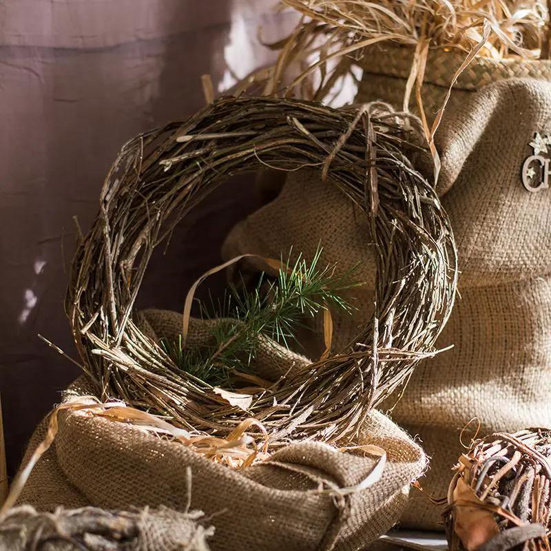 Fall Natural Rattan and Willow Wreath Christmas by RusticReach