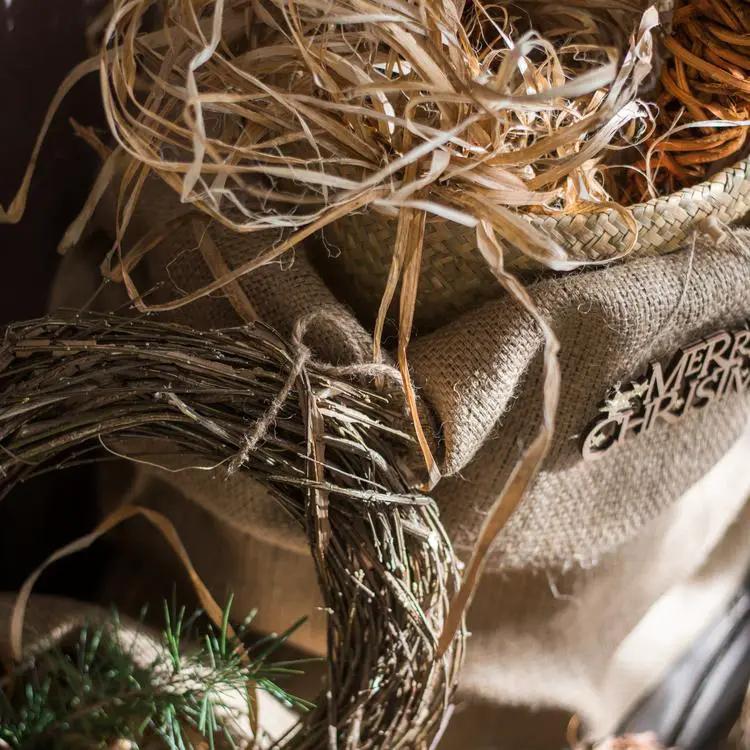 Fall Natural Rattan and Willow Wreath Christmas by RusticReach