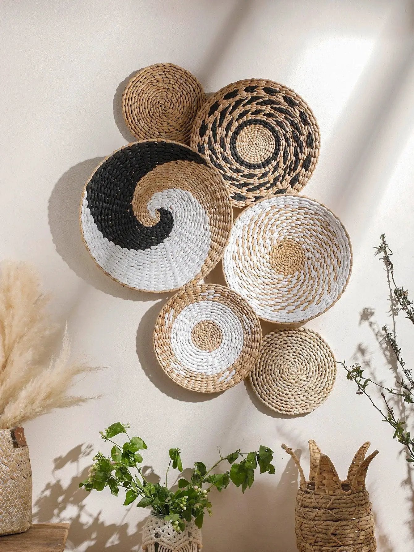 Natural Seagrass Handmade Wall Decor with Organic Texture by House Of Avana