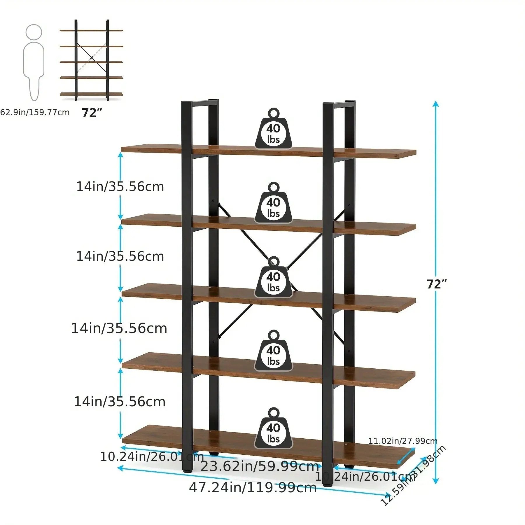 Natural Wood Multi-Compartment Bookshelf with Storage Design by House Of Avana