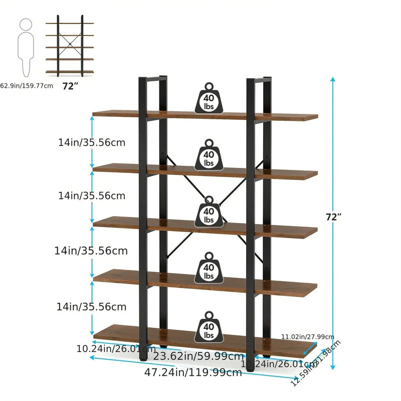 Natural Wood Multi-Compartment Bookshelf with Storage Design by House Of Avana