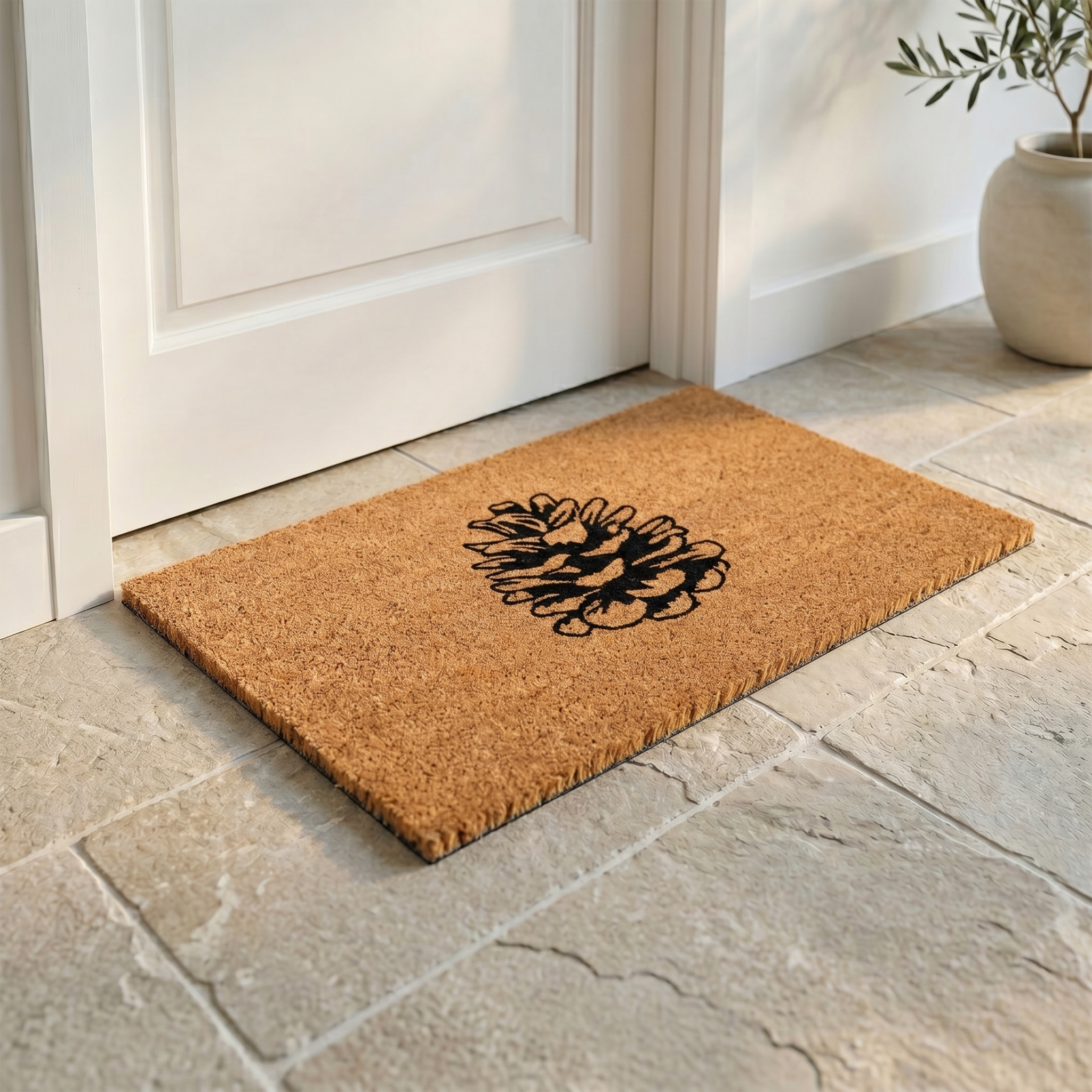 Nature Lover Pine Cone Coir Doormat by Fab Habitat