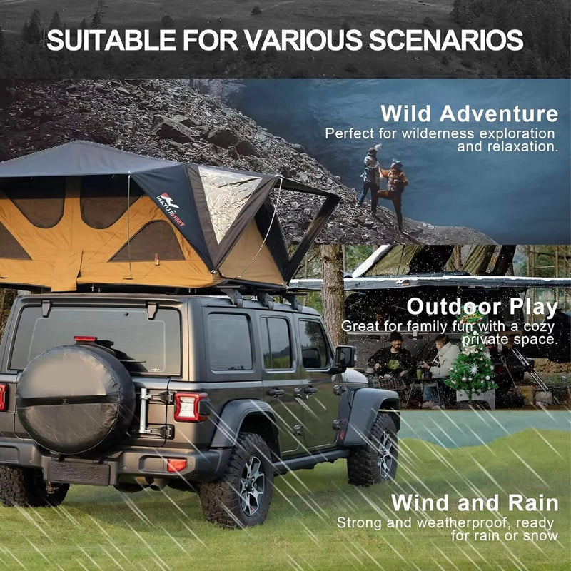 Naturnest Andromeda Khaki Soft-Shell Rooftop Tent With Large Panoramic Skylight & YKK Doors (SAK72384) by SAKSBY WHOLESALE
