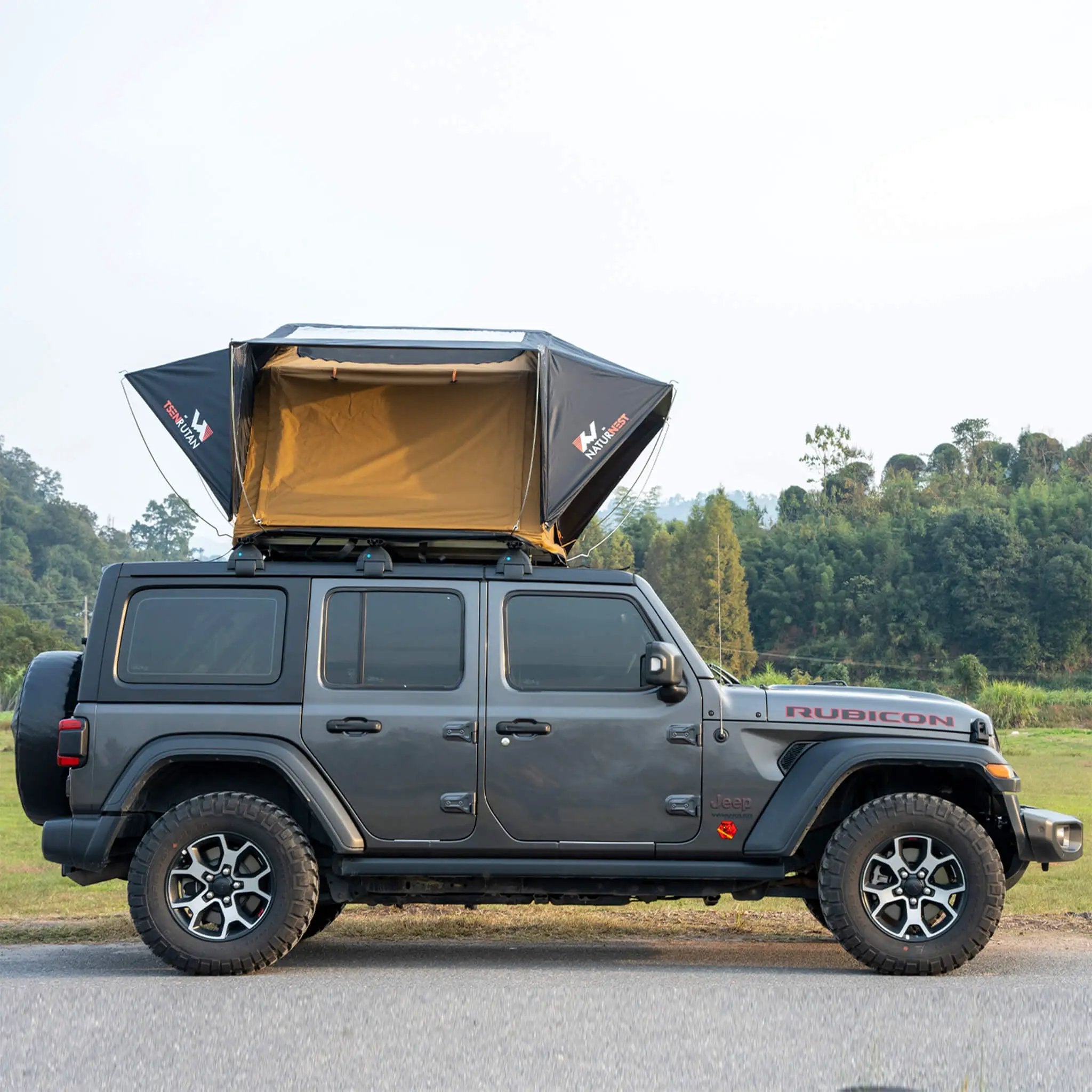 Naturnest Andromeda Khaki Soft-Shell Rooftop Tent With Large Panoramic Skylight & YKK Doors (SAK72384) by SAKSBY WHOLESALE