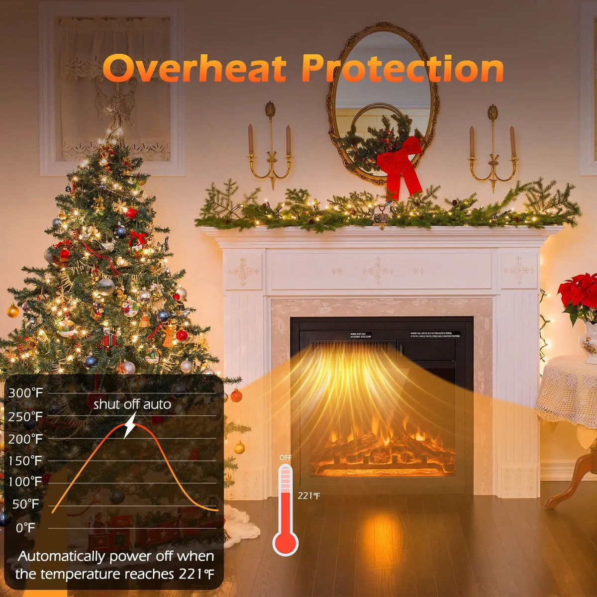 18/22.5 Inch Electric Fireplace Insert with 7 by DirectDeals