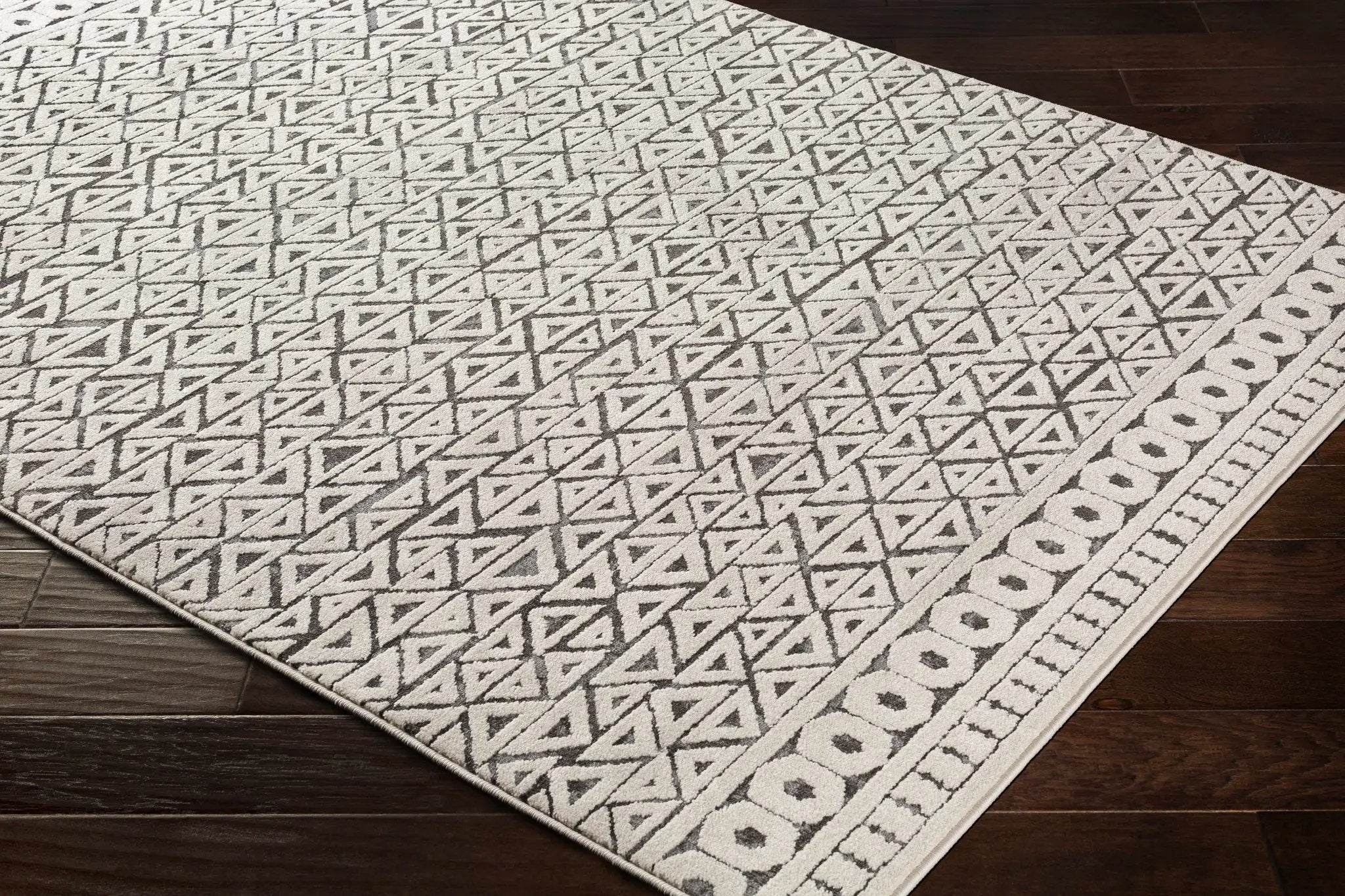 Naylor Beige/Charcoal Rug - Clearance by Boutique Rugs