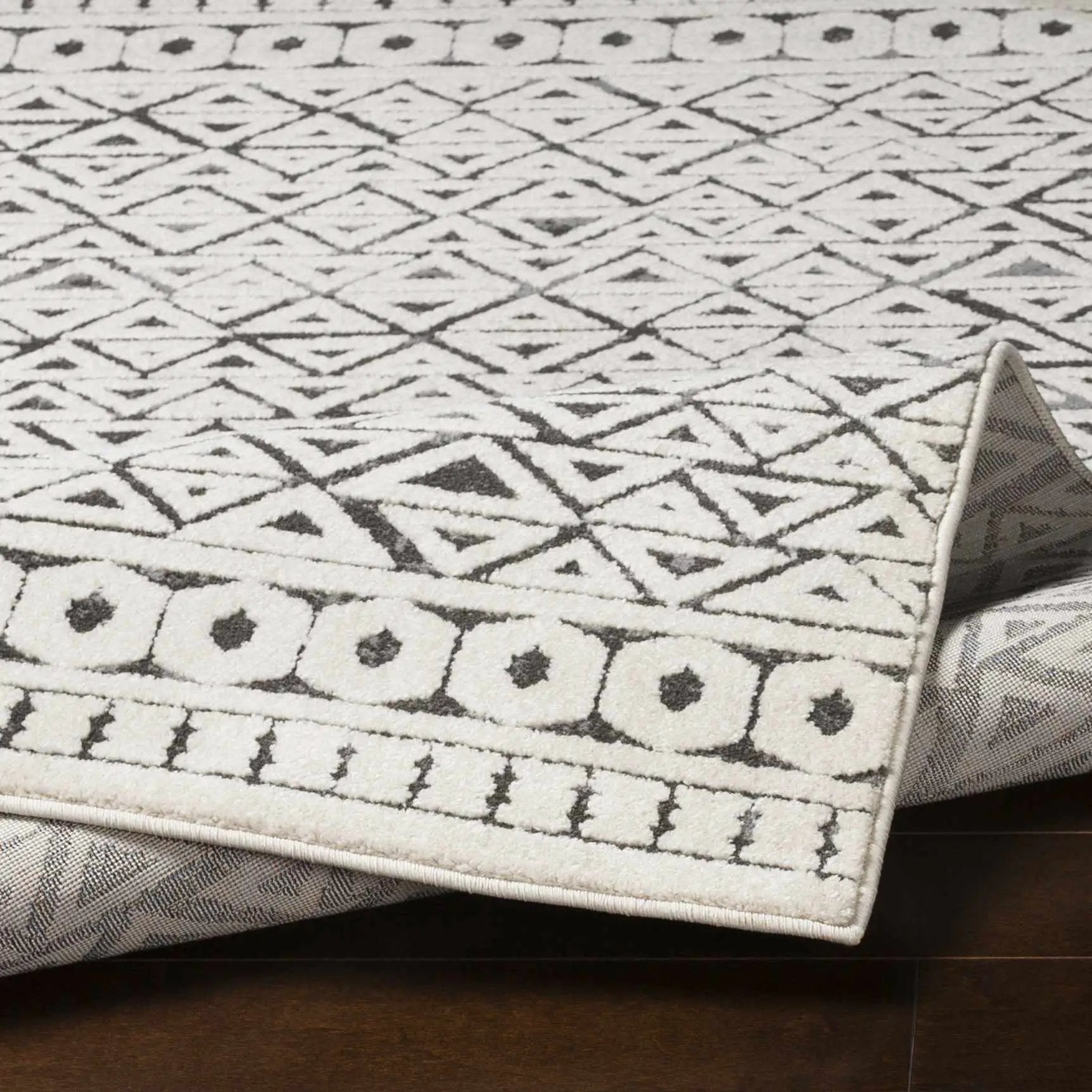 Naylor Beige/Charcoal Rug - Clearance by Boutique Rugs
