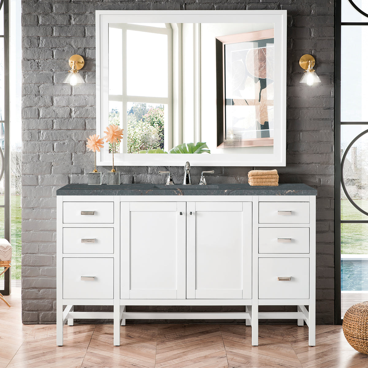 James Martin Addison 60" Single Bathroom Vanity, Glossy White, view 40