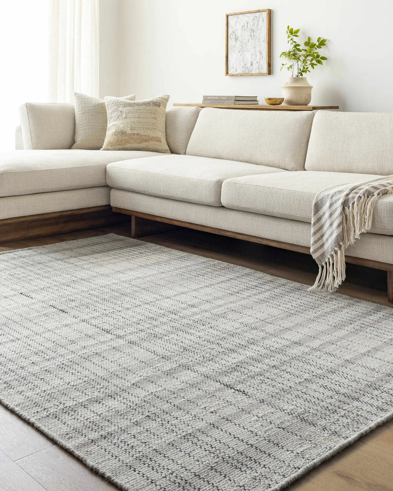 Nissa Blue Gray Checkered Area Rug - Clearance by Boutique Rugs