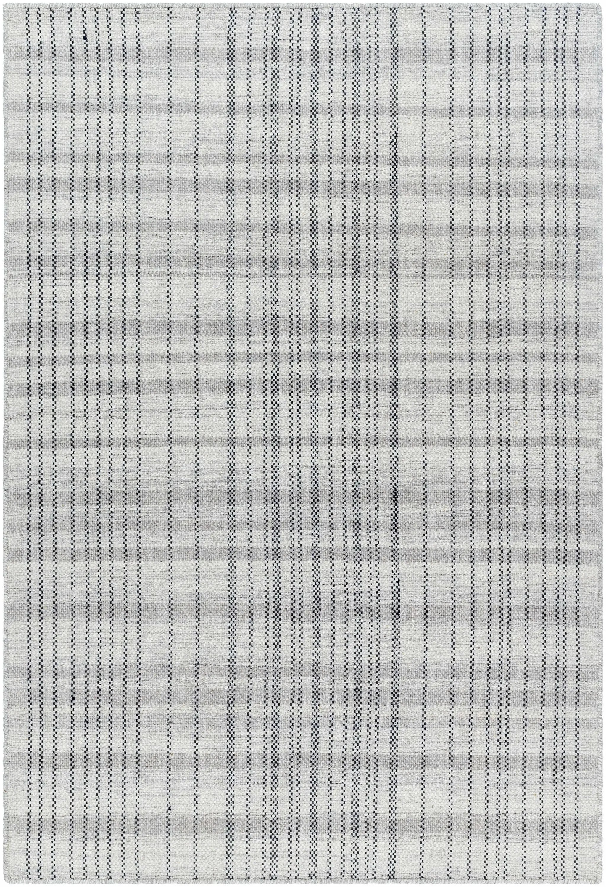 Nissa Blue Gray Checkered Area Rug - Clearance by Boutique Rugs