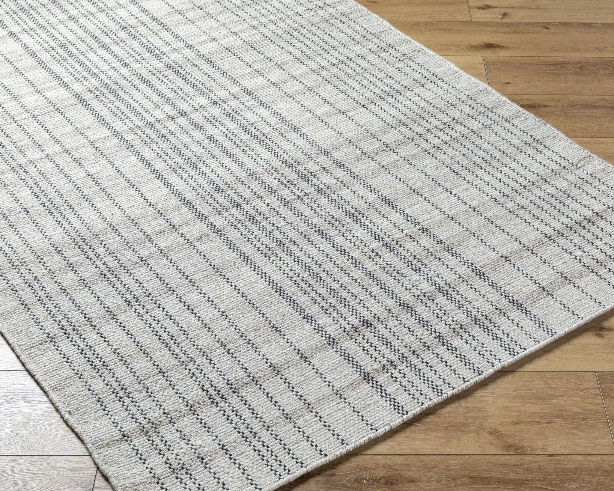 Nissa Gray Blue Checkered Wool Rug - Clearance by Boutique Rugs