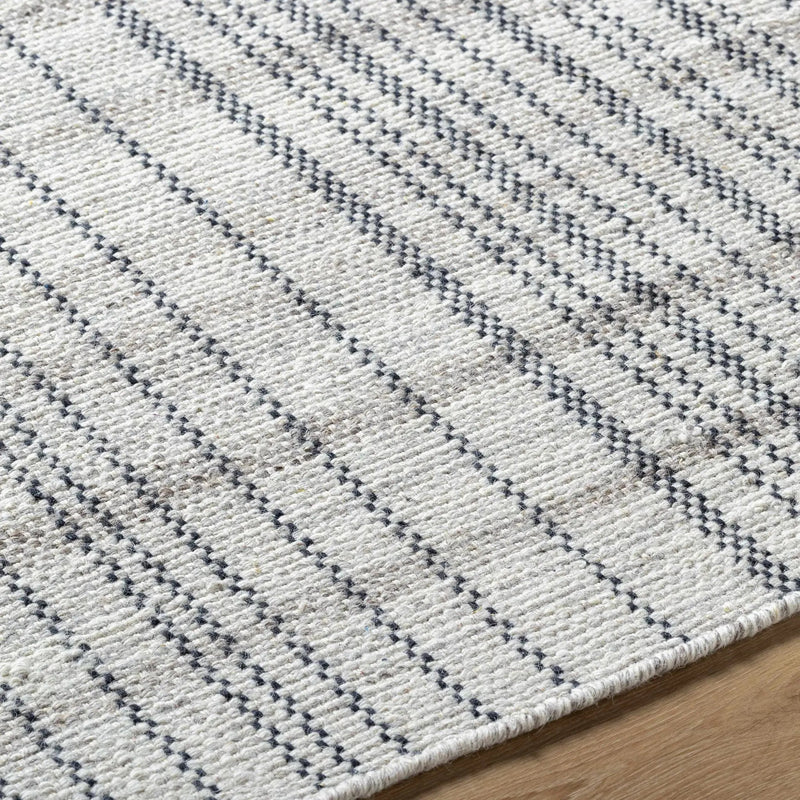 Nissa Gray Blue Checkered Wool Rug - Clearance by Boutique Rugs
