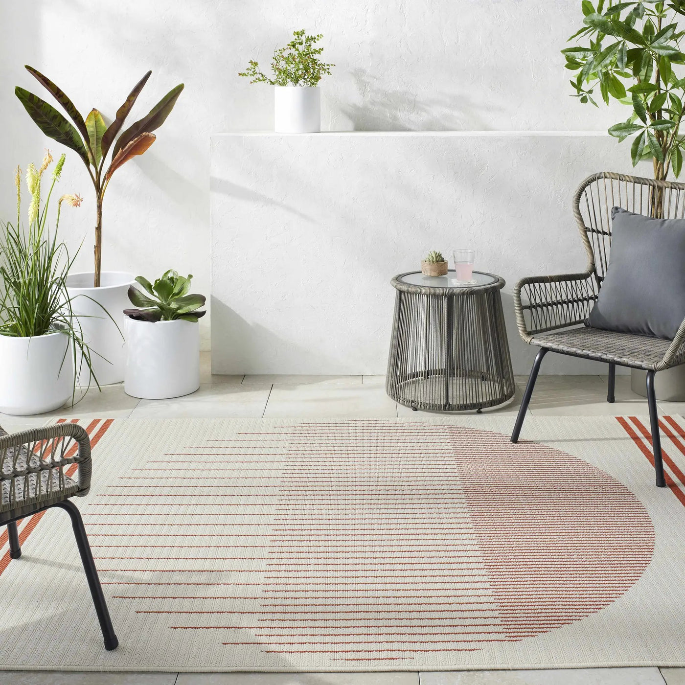 Nabil Cream Outdoor Area Rug - Clearance by Boutique Rugs