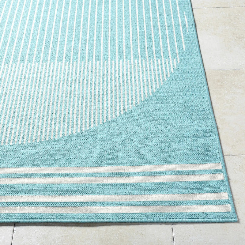 Nabil Aqua Outdoor Area Rug - Clearance by Boutique Rugs