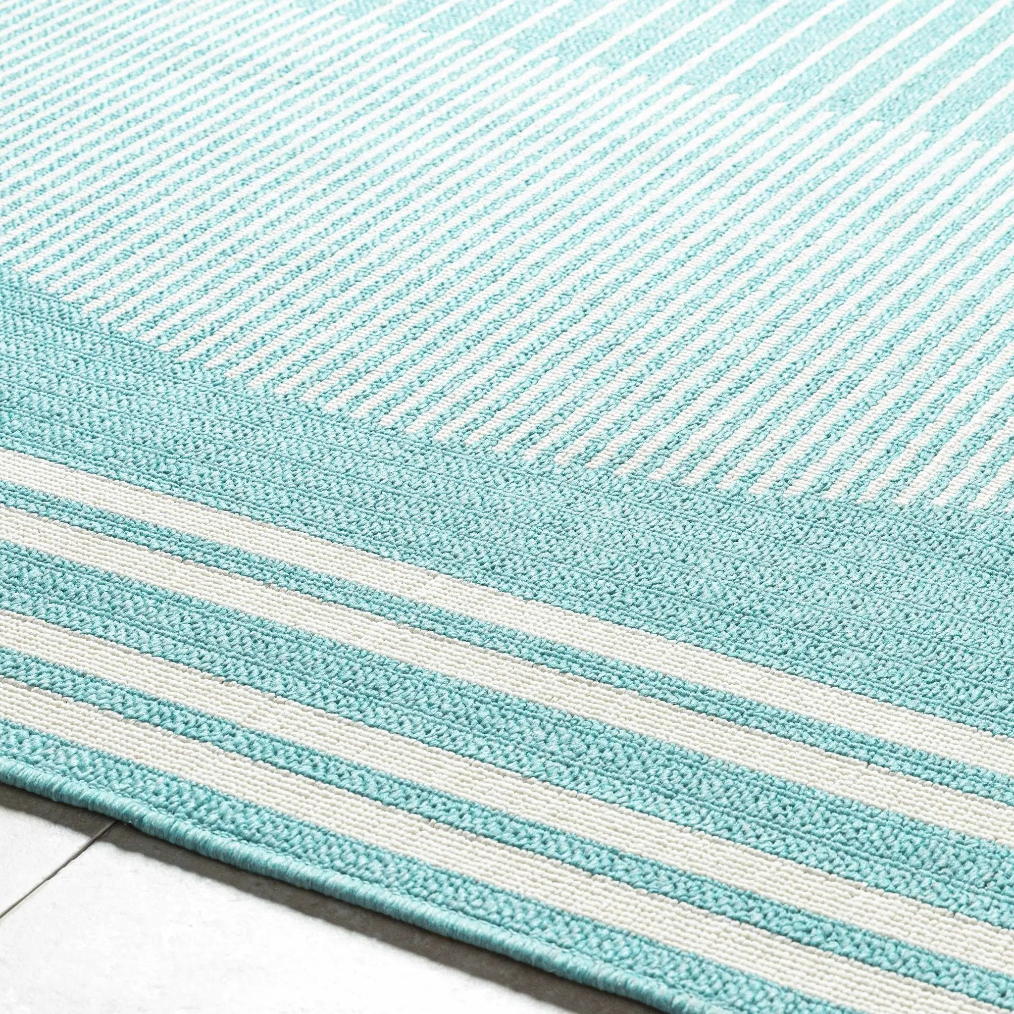 Nabil Aqua Outdoor Area Rug - Clearance by Boutique Rugs