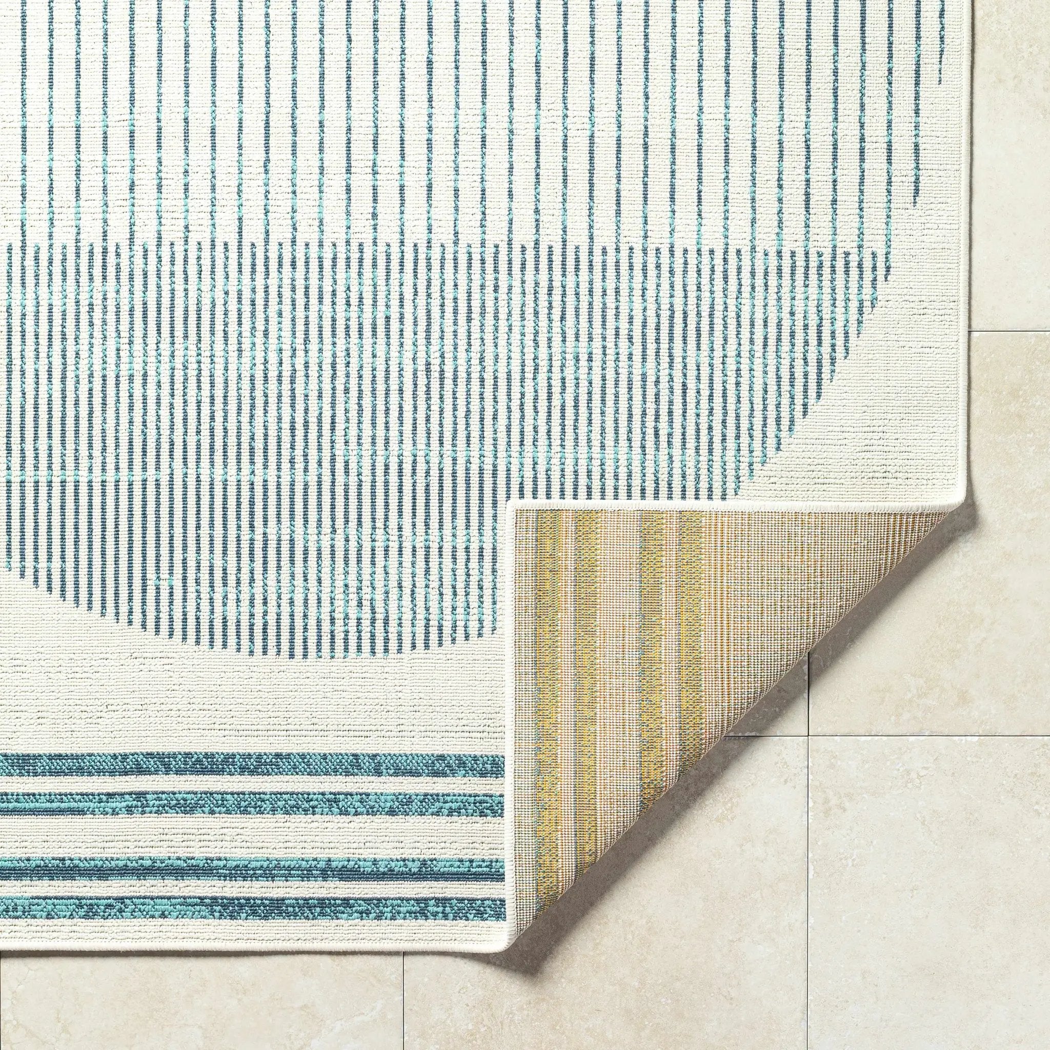 Nabil Slate Blue Outdoor Area Rug - Clearance by Boutique Rugs