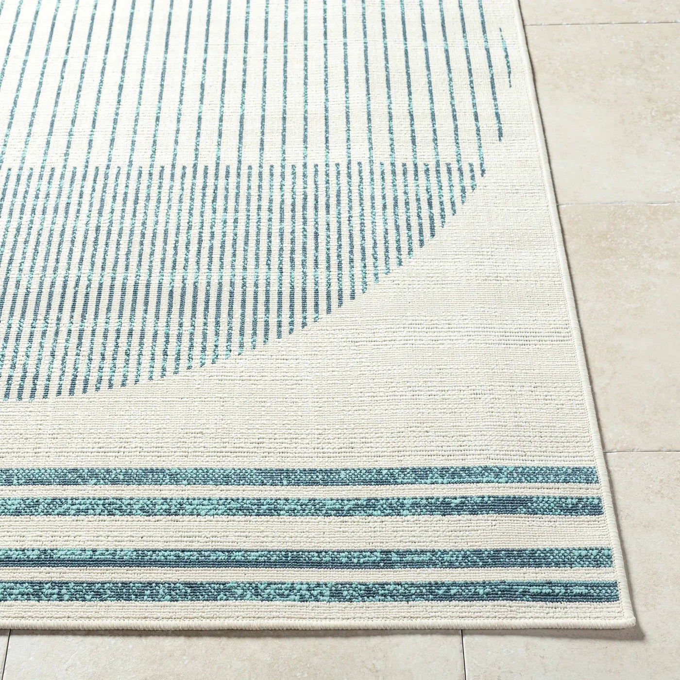 Nabil Slate Blue Outdoor Area Rug - Clearance by Boutique Rugs