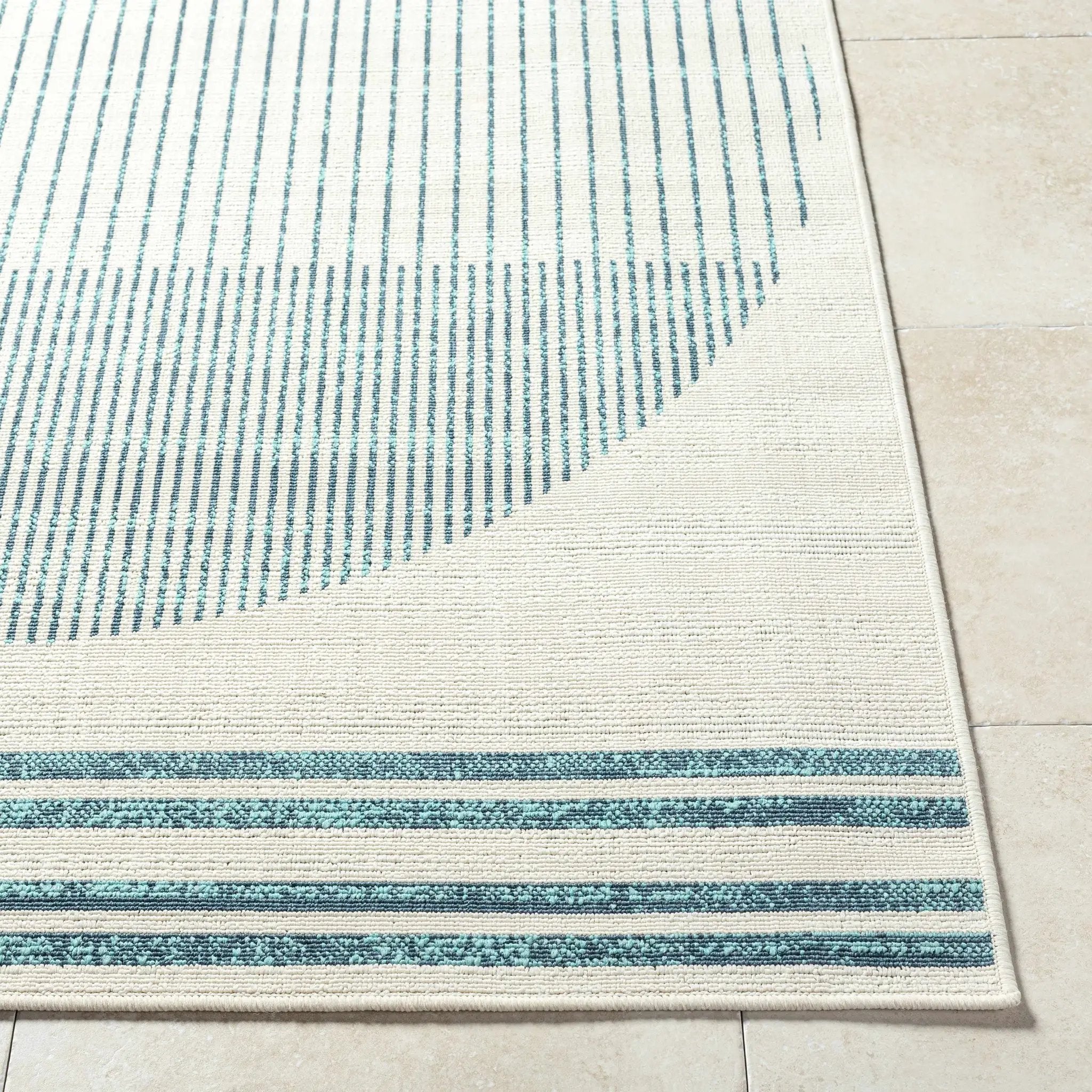 Nabil Slate Blue Outdoor Area Rug - Clearance by Boutique Rugs