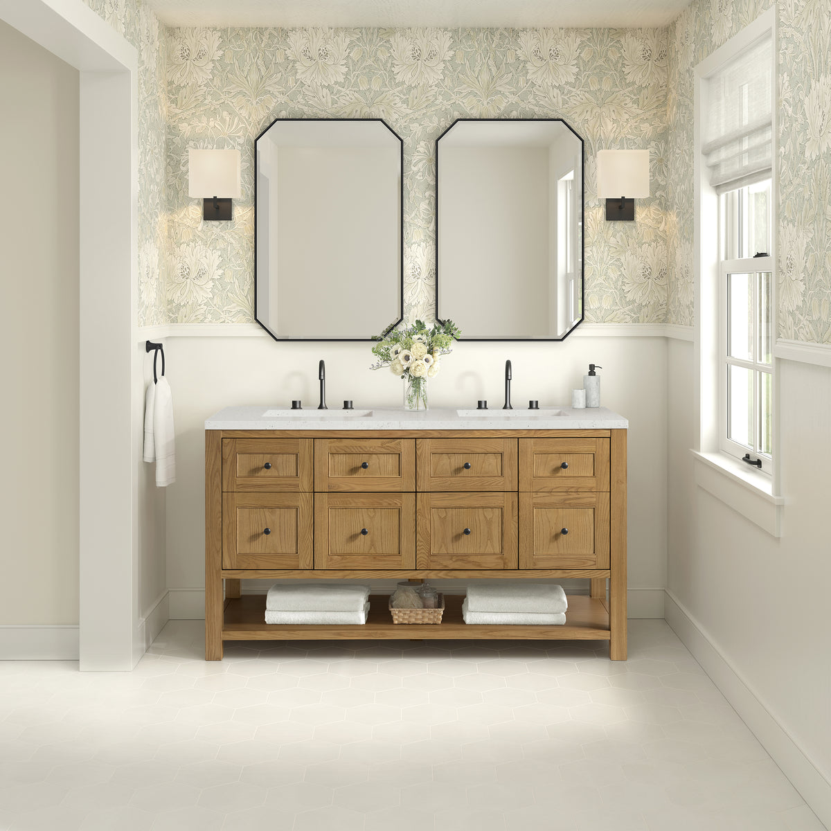 James Martin Breckenridge 60" Double Bathroom Vanity, Light Natural Oak, view 26