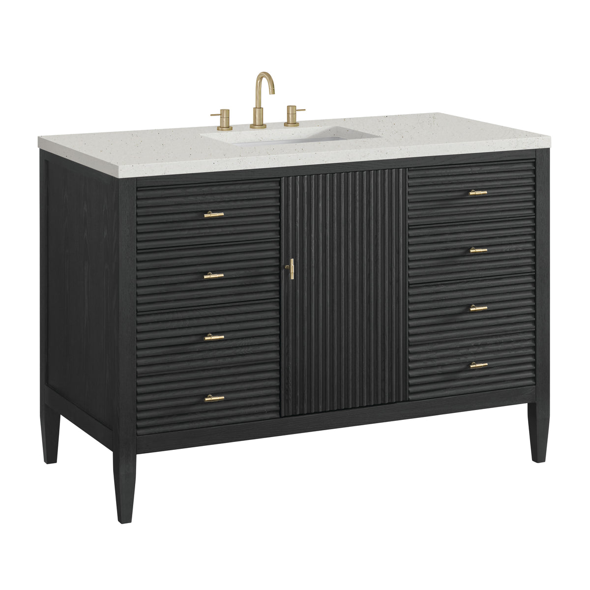 James Martin Myrrin 48" Single Bathroom Vanity, Carbon Oak, view 40