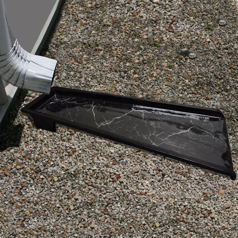 Black Faux Marble 24-in Cast Aluminum Downspout Gutter Splash Block by Sharicks