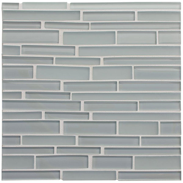 Nebbia Gloss/matte Interlocking Slides Glass Mosaics 12x12