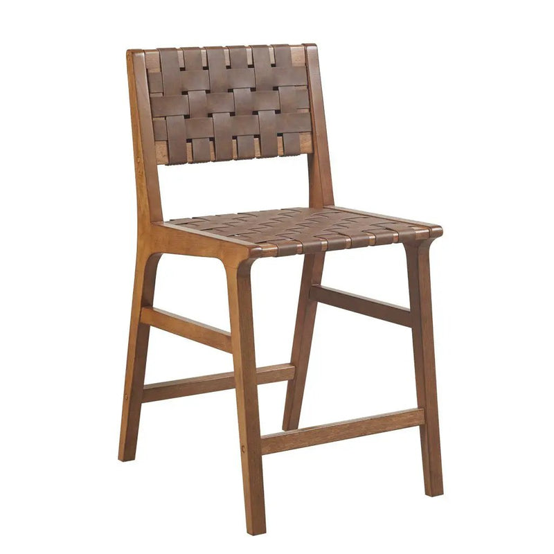 Nebuluxe Faux Leather Woven Counter Stool by HouseOfZazla