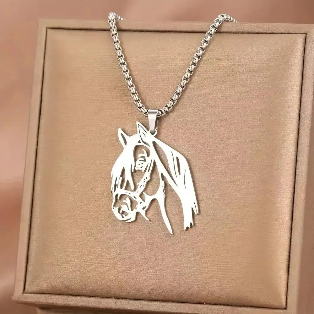 Necklace - Horse Head Stainless Steel by House Of Avana