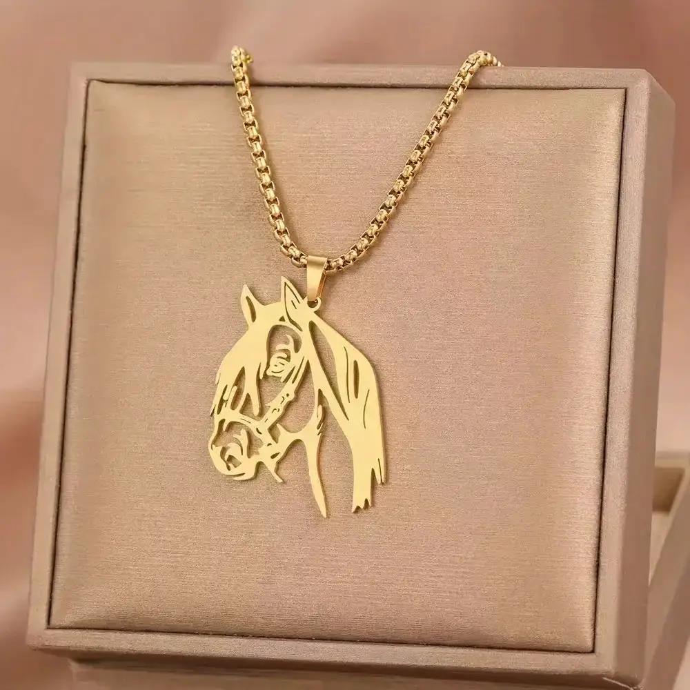 Necklace - Horse Head Stainless Steel by House Of Avana