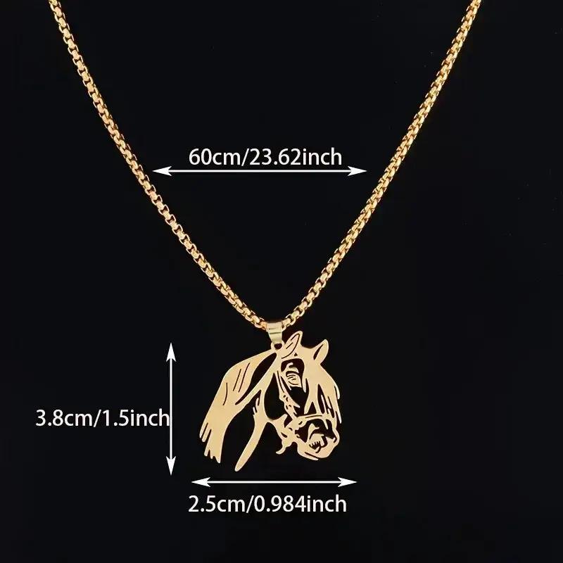 Necklace - Horse Head Stainless Steel by House Of Avana