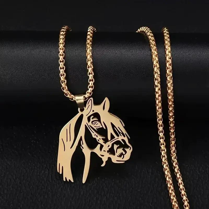 Necklace - Horse Head Stainless Steel by House Of Avana