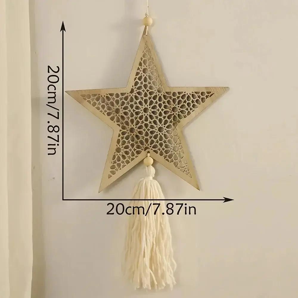 Necklace - Islamic Wooden Crescent Star Pendant by House Of Avana