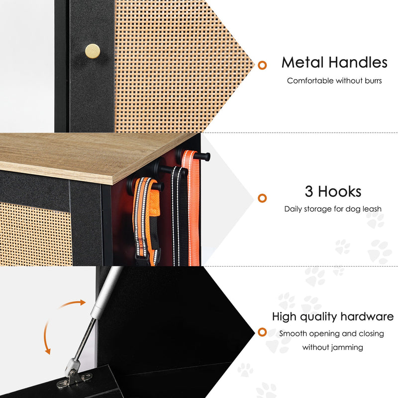 Feeding Station with 2 Lockers and Elevated Bowls - Black, photo 6 of 13
