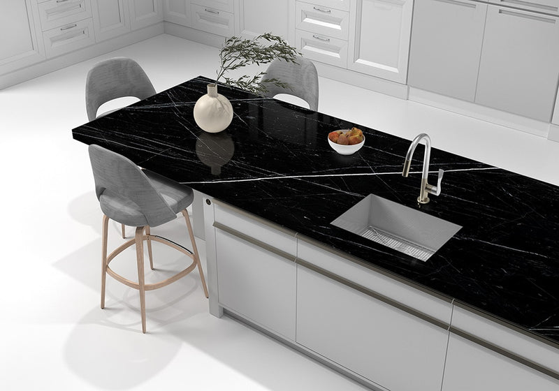 Negro Marquina Polished Marble Slab Random room scene 3