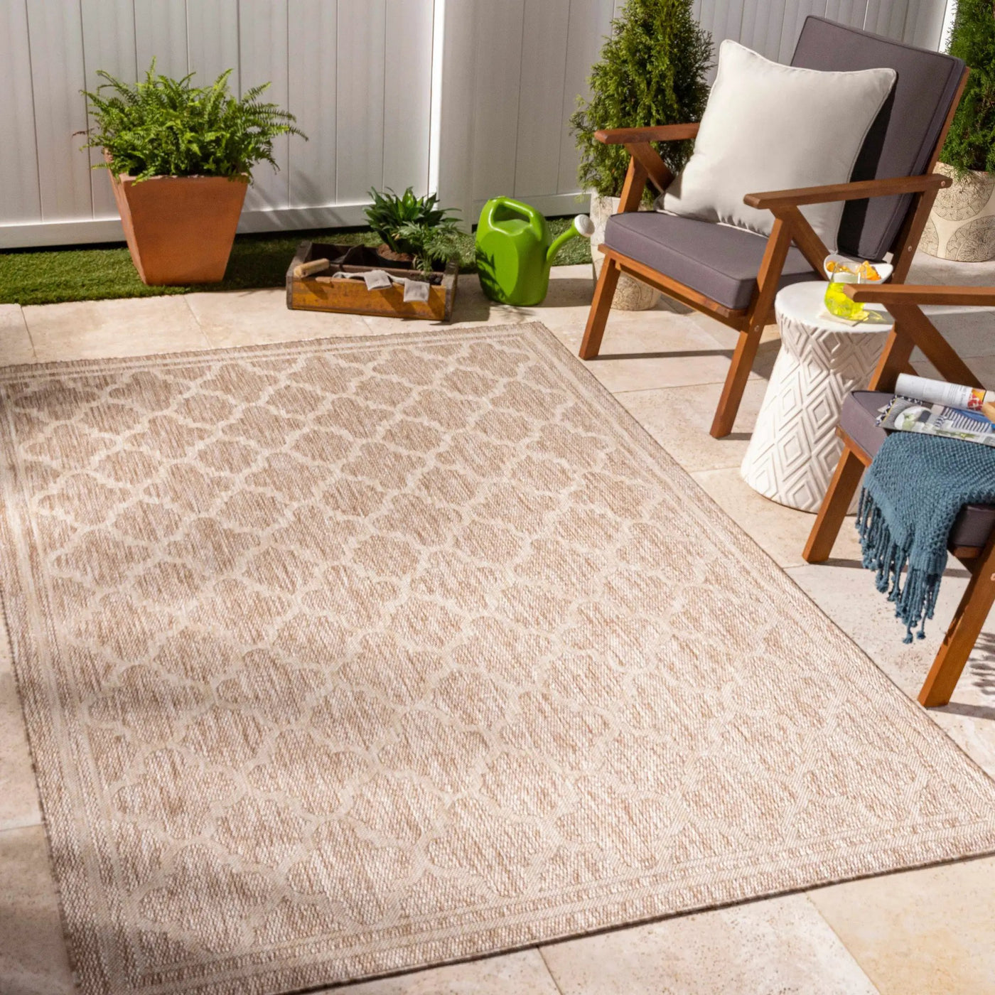 Noam Tan Indoor & Outdoor Rug - Clearance by Boutique Rugs